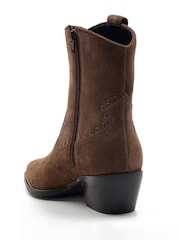 Off The Hook Brown Kensal Suede Leather Ankle Boots - Image 4 of 6