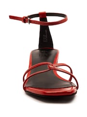Off The Hook Red Holborn Leather High Heeled Ankle Strap Sandals - Image 8 of 10