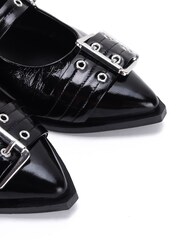 Off The Hook Alderbrook Pointed Toe Leather Buckled Flat Shoes - Slika 6 iz 6