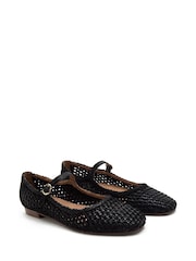 Off The Hook Black Regent Ballerina Leather Ballet Pumps - Image 1 of 6
