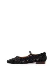 Off The Hook Black Regent Ballerina Leather Ballet Pumps - Image 2 of 6