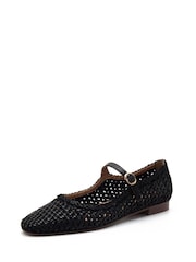 Off The Hook Black Regent Ballerina Leather Ballet Pumps - Image 3 of 6