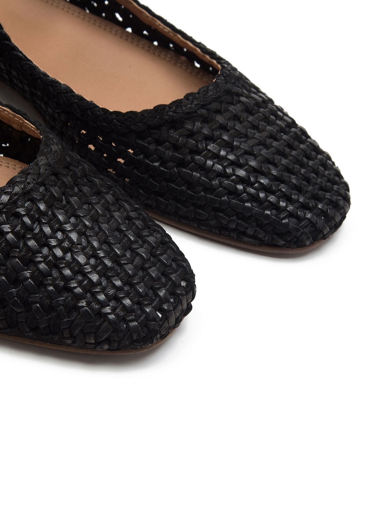 Off The Hook Black Regent Ballerina Leather Ballet Pumps - Image 6 of 6