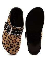 Off The Hook Animal Print Paddington Comfort Footbed Clogs - Image 8 of 8