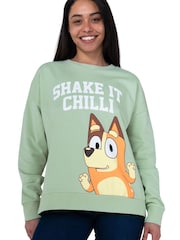 Character Green Ladies 100% Cotton Sweatshirt - Image 1 of 8