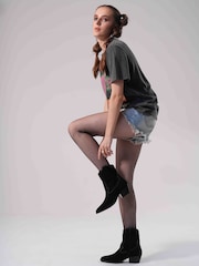 Off The Hook Black Kensal Suede Leather Ankle Boots - Image 2 of 8