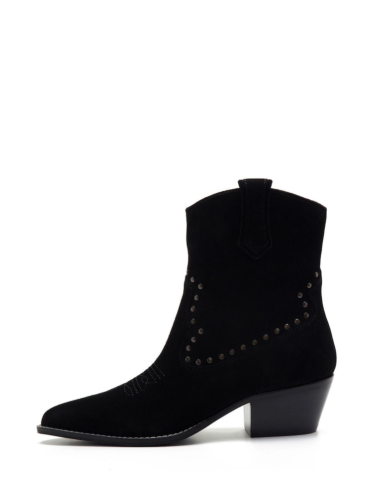 Off The Hook Black Kensal Suede Leather Ankle Boots - Image 2 of 5 Off The Hook Black Kensal Suede Leather Ankle Boots - Image 2 of 5