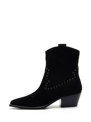 Off The Hook Black Kensal Suede Leather Ankle Boots - Image 6 of 8