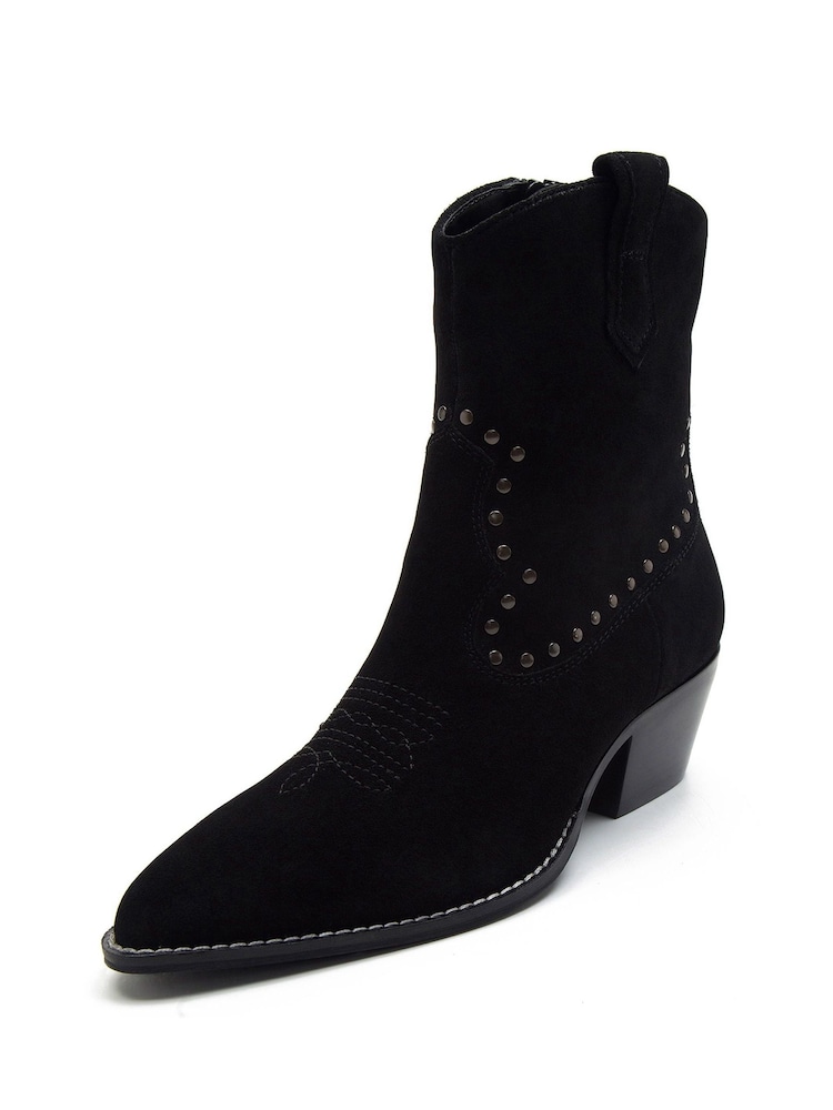 Off The Hook Black Kensal Suede Leather Ankle Boots - Image 5 of 5 Off The Hook Black Kensal Suede Leather Ankle Boots - Image 5 of 5
