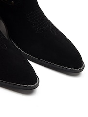 Off The Hook Black Kensal Suede Leather Ankle Boots - Image 8 of 8