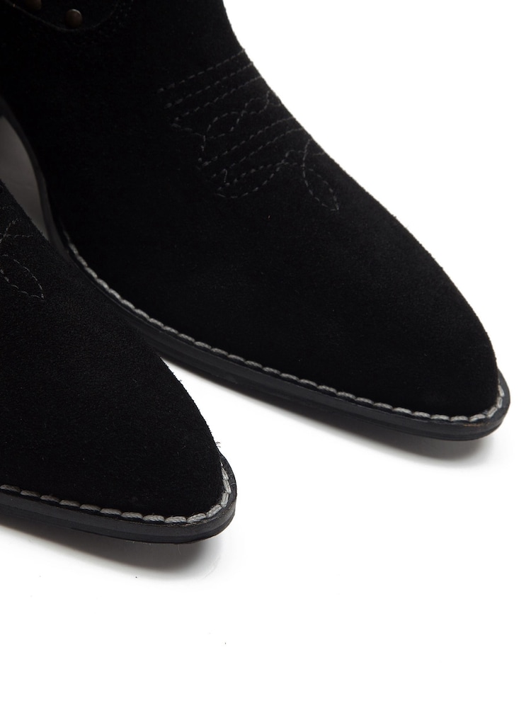 Off The Hook Black Kensal Suede Leather Ankle Boots - Image 8 of 8 Off The Hook Black Kensal Suede Leather Ankle Boots - Image 8 of 8