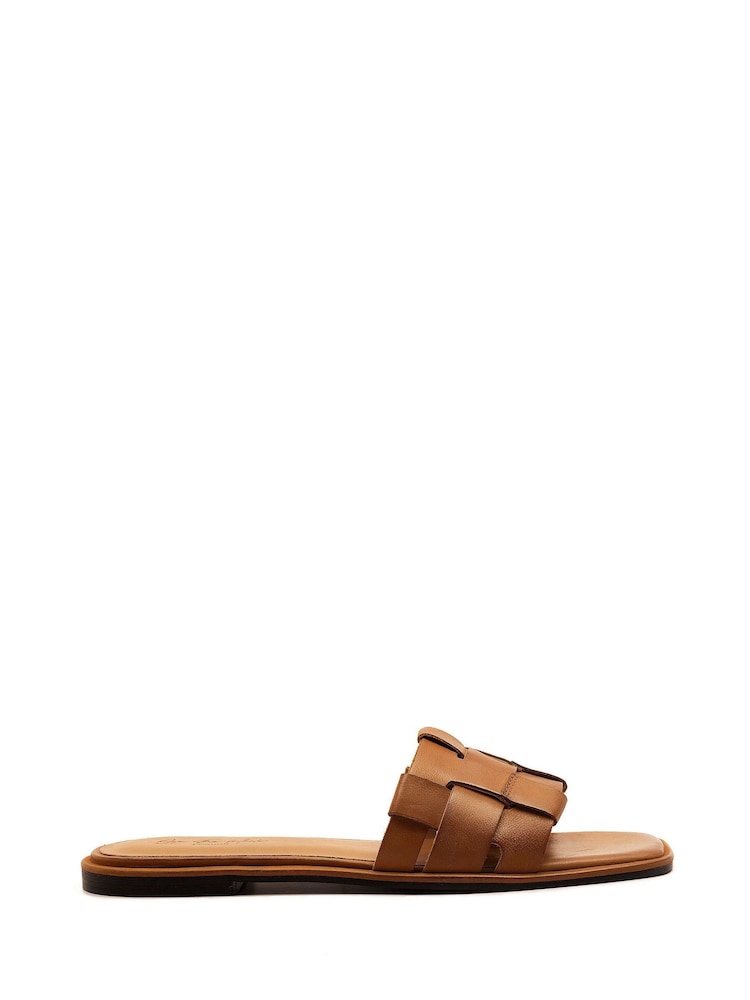 Marrón - Off The Hook Hampstead Leather Open Toe Flat Sandals - Imagen 2 de 6