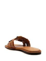 Marrón - Off The Hook Hampstead Leather Open Toe Flat Sandals - Imagen 3 de 6