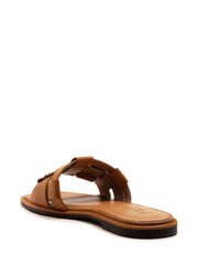 Marrón - Off The Hook Hampstead Leather Open Toe Flat Sandals - Imagen 5 de 6