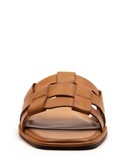 Marrón - Off The Hook Hampstead Leather Open Toe Flat Sandals - Imagen 6 de 6