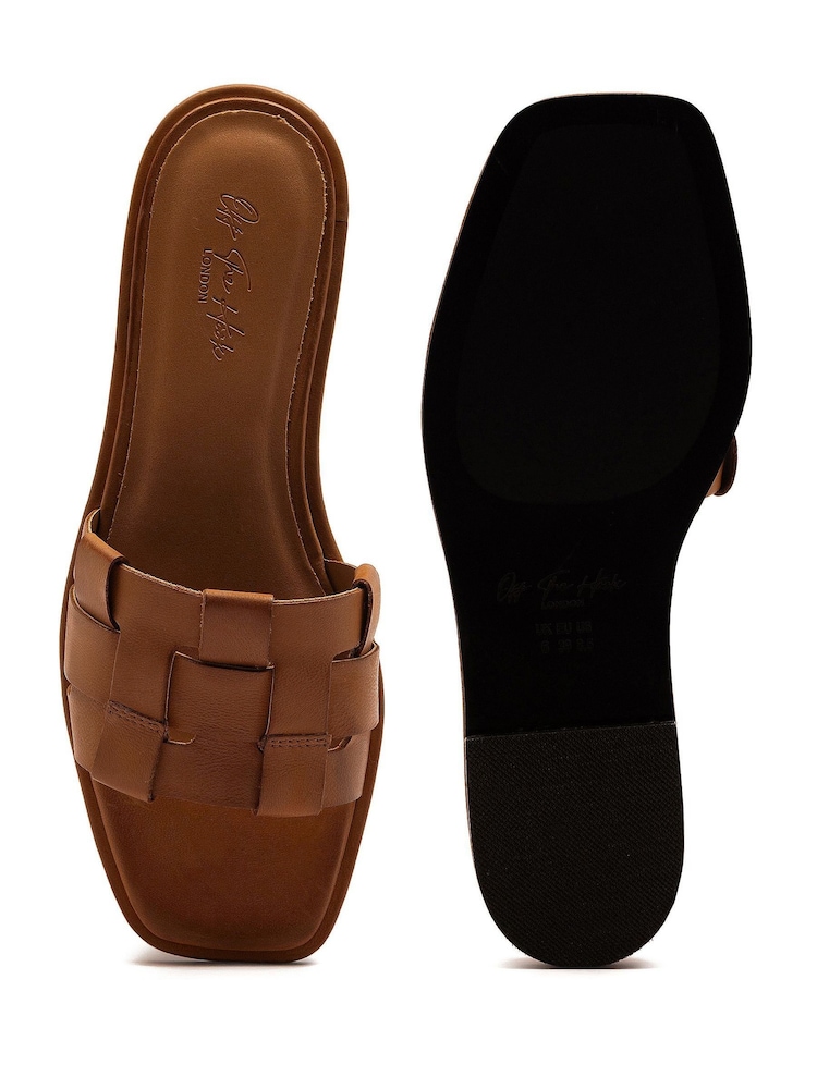 Marrón - Off The Hook Hampstead Leather Open Toe Flat Sandals - Imagen 6 de 6