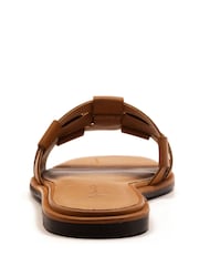 Off The Hook Brown Hampstead Leather Open Toe Flat Sandals - Image 7 of 8