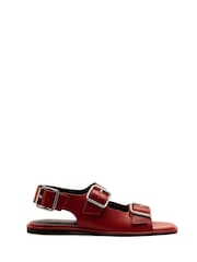 Off The Hook Baker Slingback Double Strap Leather Flat Sandals - Image 2 of 6