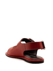 Off The Hook Baker Slingback Double Strap Leather Flat Sandals - Image 3 of 6