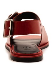 Off The Hook Baker Slingback Double Strap Leather Flat Sandals - Image 5 of 6