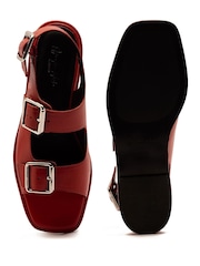 Off The Hook Baker Slingback Double Strap Leather Flat Sandals - Image 6 of 6