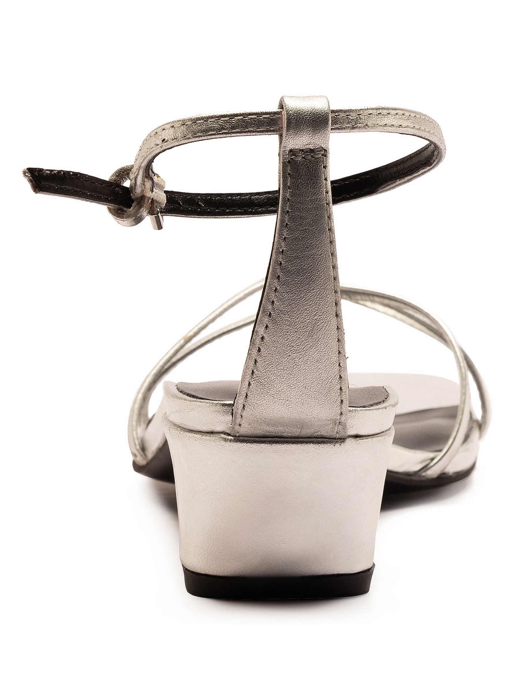 Buy Off The Hook Silver Holborn Leather High Heeled Ankle Strap