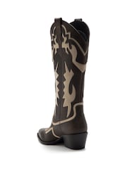 Off The Hook Brown Hoxton Leather Mid Calf Boots - Image 7 of 10