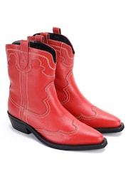 Off The Hook Portobello Alto Ankle Cowboy Leather Boots - Imagen 5 de 10