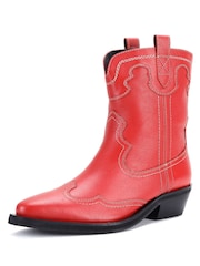 Off The Hook Portobello Alto Ankle Cowboy Leather Boots - Imagen 8 de 10