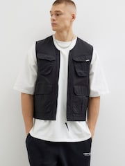 River Island Black 4 Pocket Utility Gilet - Image 1 of 4