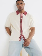 River Island Cream Havana Pointelle Shirt - Image 1 of 4