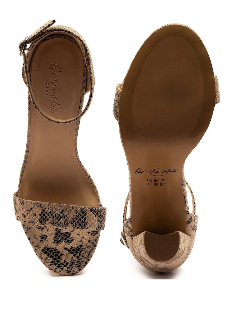 Animal - Off The Hook Mayfair Snake Print Block Heel Ankle Strap Sandals - Imagem 8 de 8