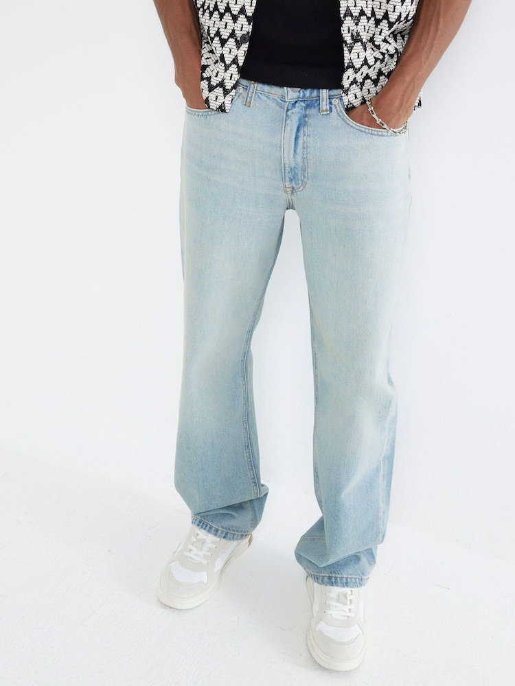 Hellblau - River Island Medium Loose Fit Jeans - Bild 1 von 4