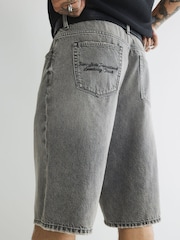 River Island Grey Denim Jorts shorts - Image 2 of 2