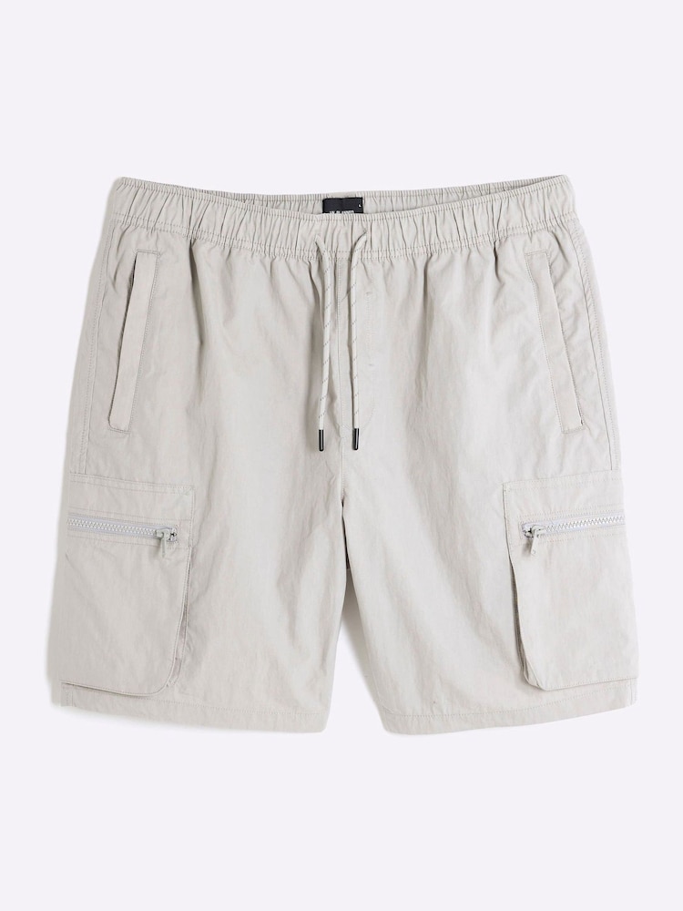 River Island Grey Nylon Cargo Shorts - Image 5 of 6