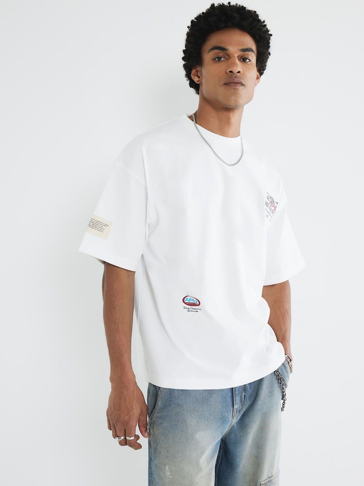 River Island 100% Cotton Racing Print T-Shirt - Bild 2 von 4
