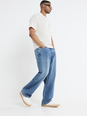River Island Boxy Crochet Polo Shirt - Image 2 of 4