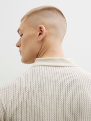 River Island Natural Slim Fit Quarter Zipped Polo Shirt - Image 4 of 4
