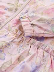 وردي زهور - Shower Resistant Printed Frill Hem Cagoule Jacket (3mths-7yrs) - صورة 5 من 5