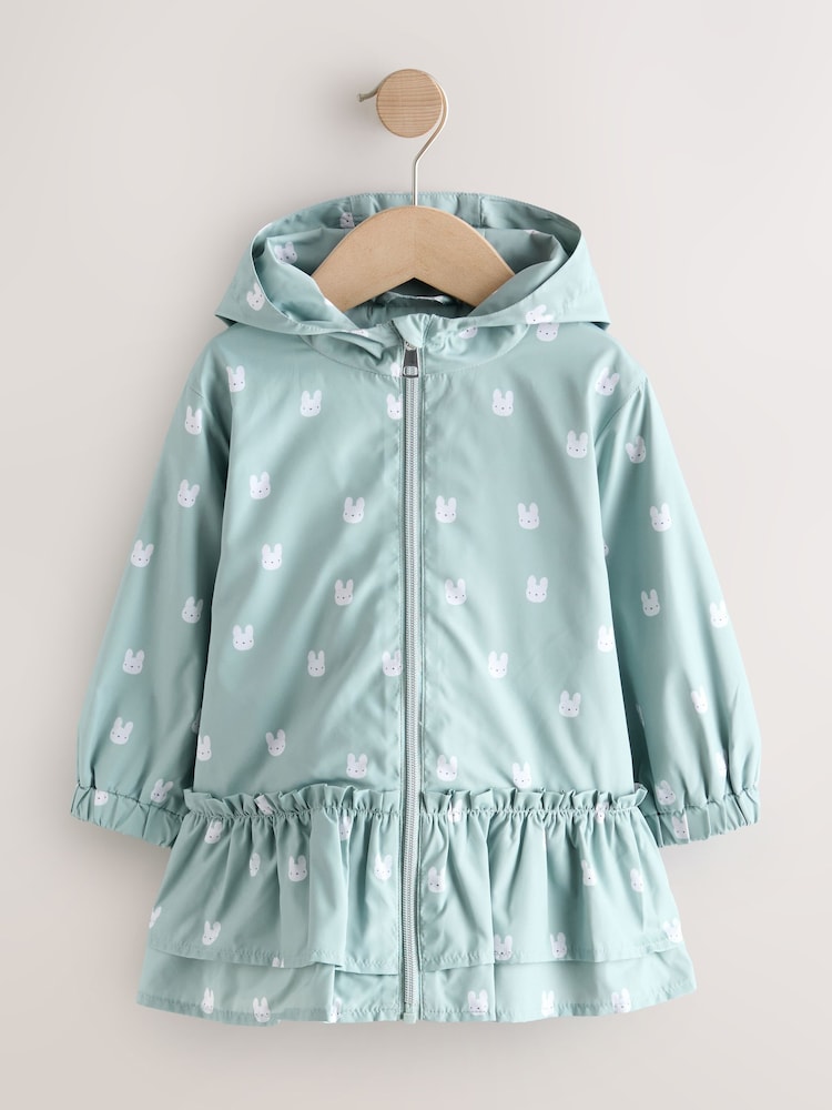 Sage Bunny - Printed Shower Resistant Frill Hem Raincoat (3mths-7yrs) - 5ичинен 1 сүрөт