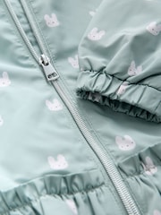 Sage Bunny - Printed Shower Resistant Frill Hem Raincoat (3mths-7yrs) - Imaginea 9 din 9