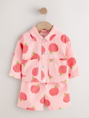 Pink Apple Printed Jacket And Shorts Set (3mths-7yrs) - Image 1 of 4