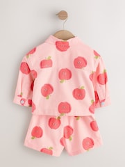 Pink Apple Printed Jacket And Shorts Set (3mths-7yrs) - Image 2 of 4