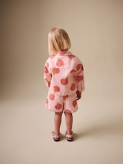 وردي تفاح - طقم من شورت وسترة مطبوعة (3 شهور - 7 سنوات) - صورة 5 من 9