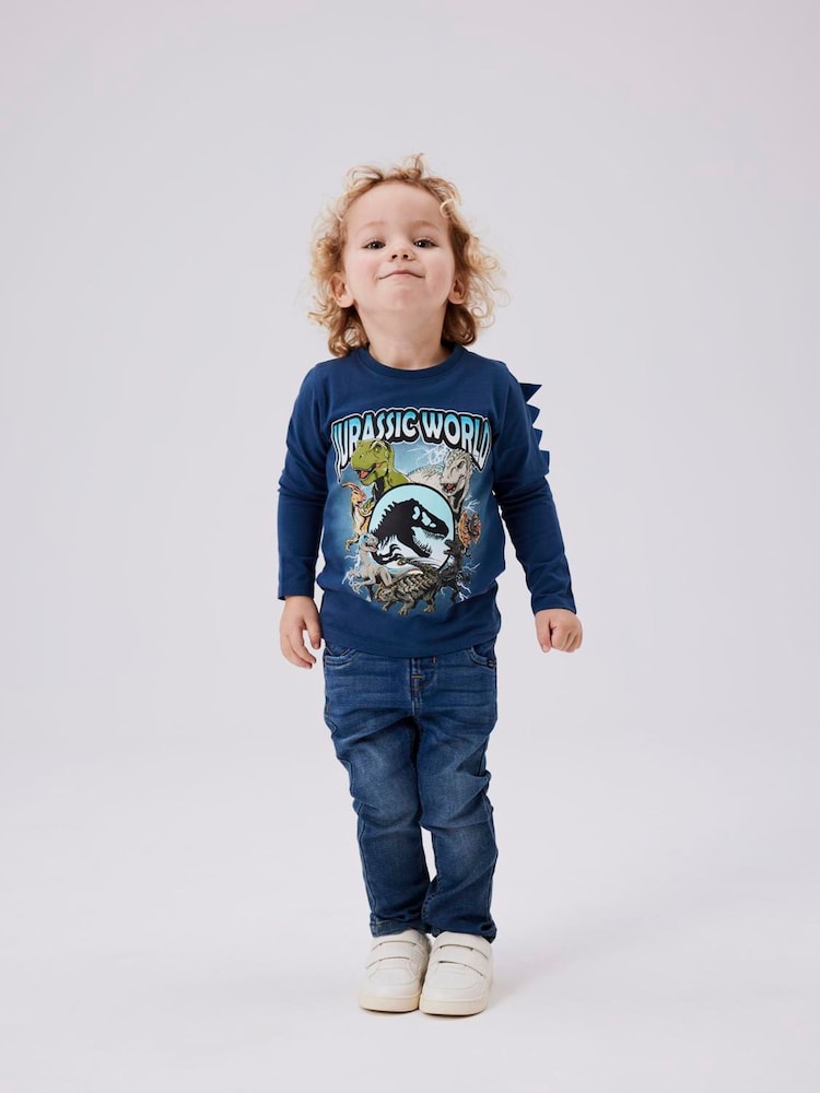 Name It Blue Jurassic Long Sleeve T-Shirt - Image 1 of 4