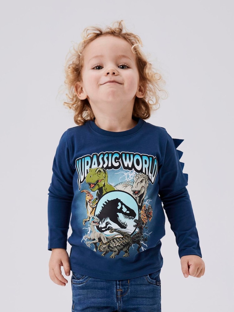 Name It Blue Jurassic Long Sleeve T-Shirt - Image 2 of 4