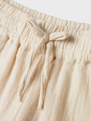 Name It White 100% Cotton Linen Look Drawstring Shirts - Image 5 of 5