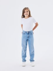 Name It Blue High Waist Straight Leg Jeans - Image 1 of 5