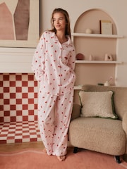 Bath & Body Works All Over Lips Button Through Cotton Pyjamas Set - Obrázek 1 z 5