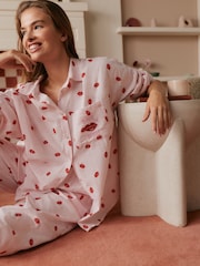 Bath & Body Works All Over Lips Button Through Cotton Pyjamas Set - Bild 2 von 5